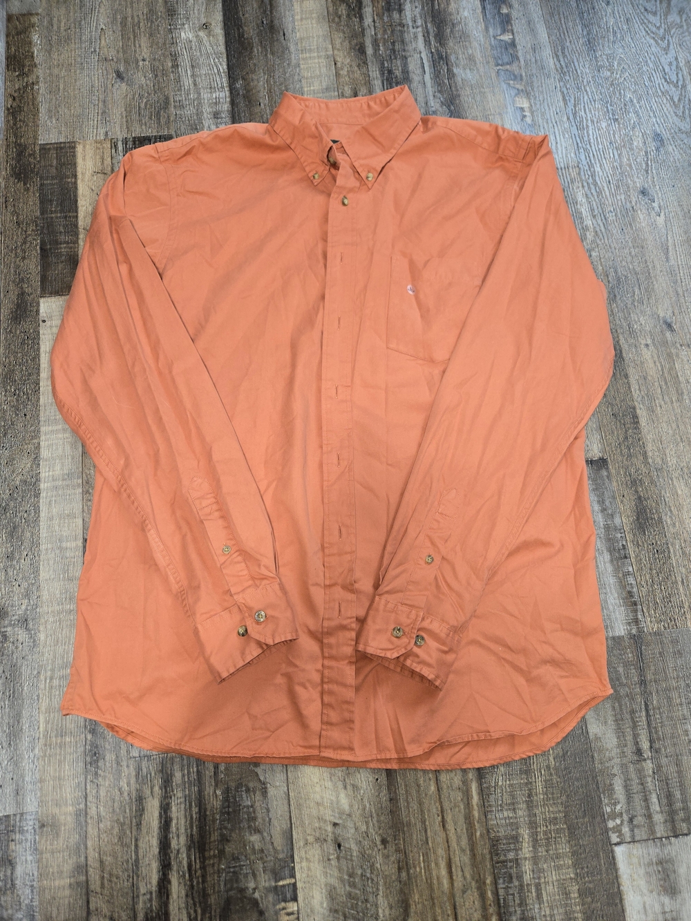 Eddie Bauer Men's Long-Sleeve Button-Down Shirt in Orange